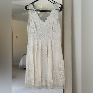 Yoana Baraschi Ivory Lace Dress